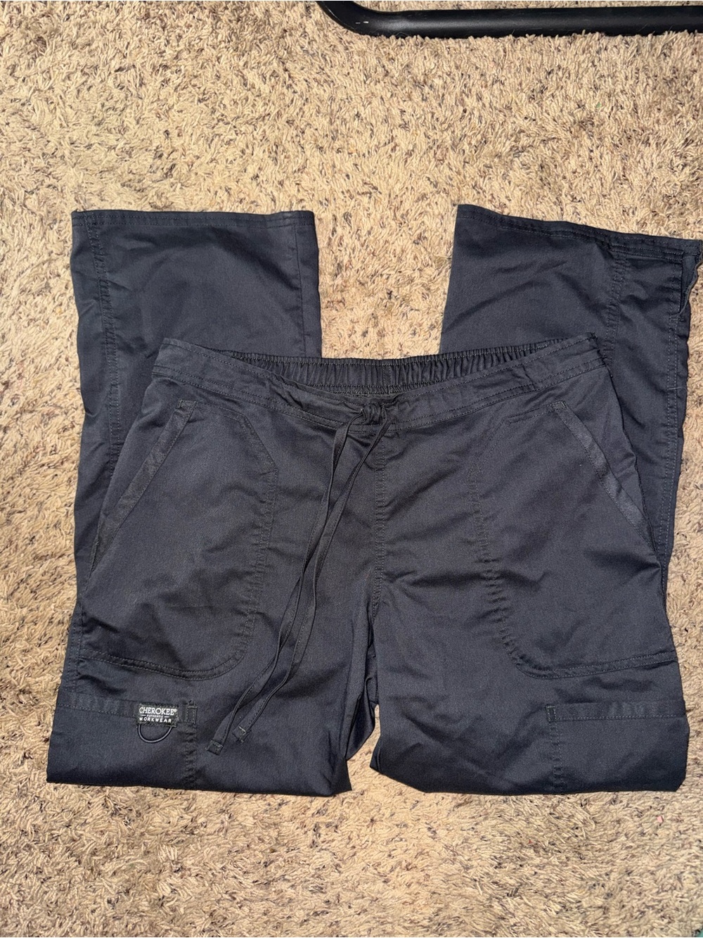 Dark Gray Cherokee Workwear Drawstring Scrub Pants